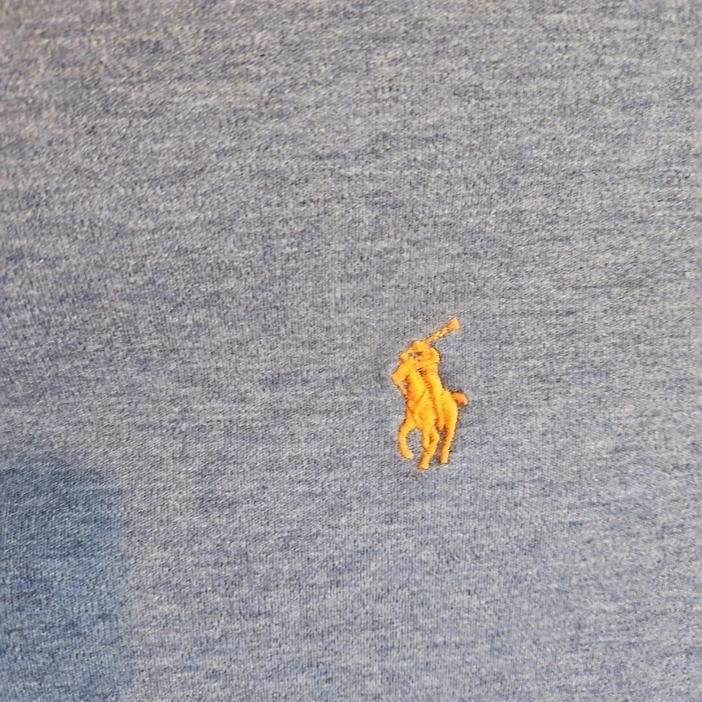Polo Ralph Lauren Pima Soft Touch Polo‎ Mens Size Large Blue Solid Orange Pony